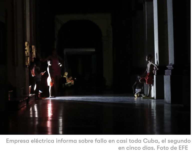 Cuba, en penumbras por falla eléctrica