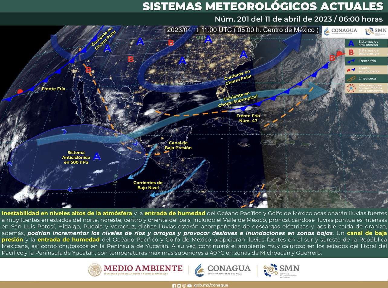 Este martes lluvias intensas en regiones de Hidalgo, Puebla, San Luis Potosí y Veracruz