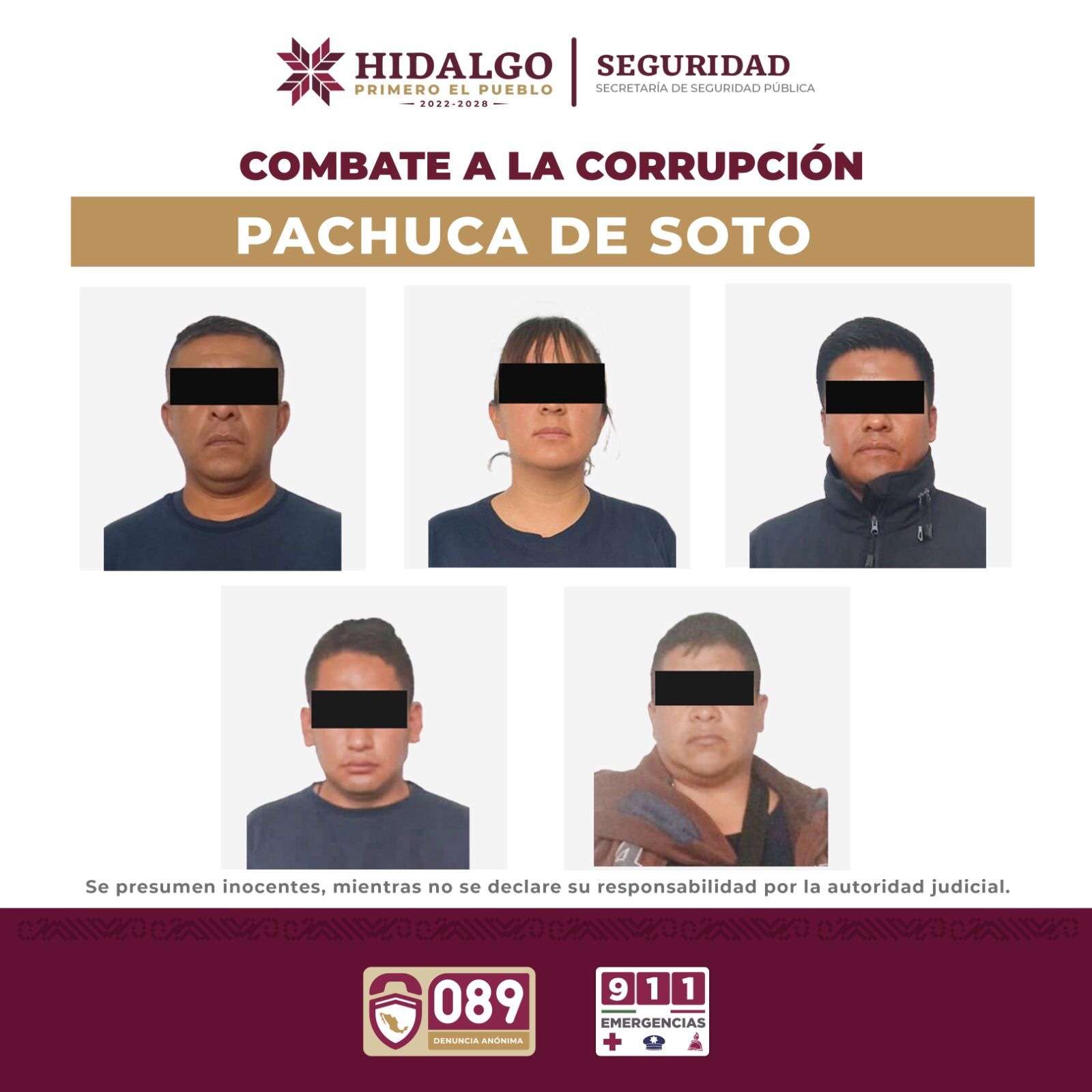 Detienen a 5 policías estatales por cohecho en Hidalgo