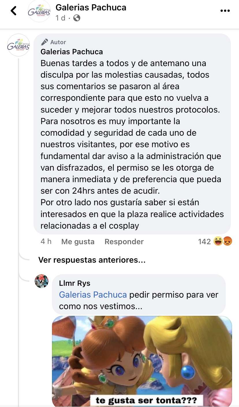 Necesitan de permiso para entrar a la plaza con cosplay: Galerías Pachuca