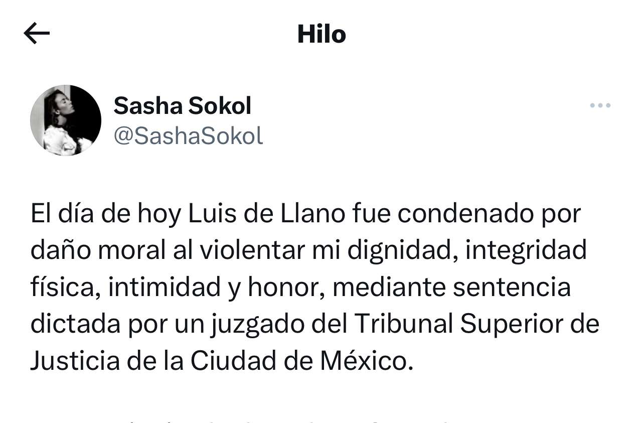 Sentencian al productor Luis de Llano por violentar a la cantante Sasha Sokol