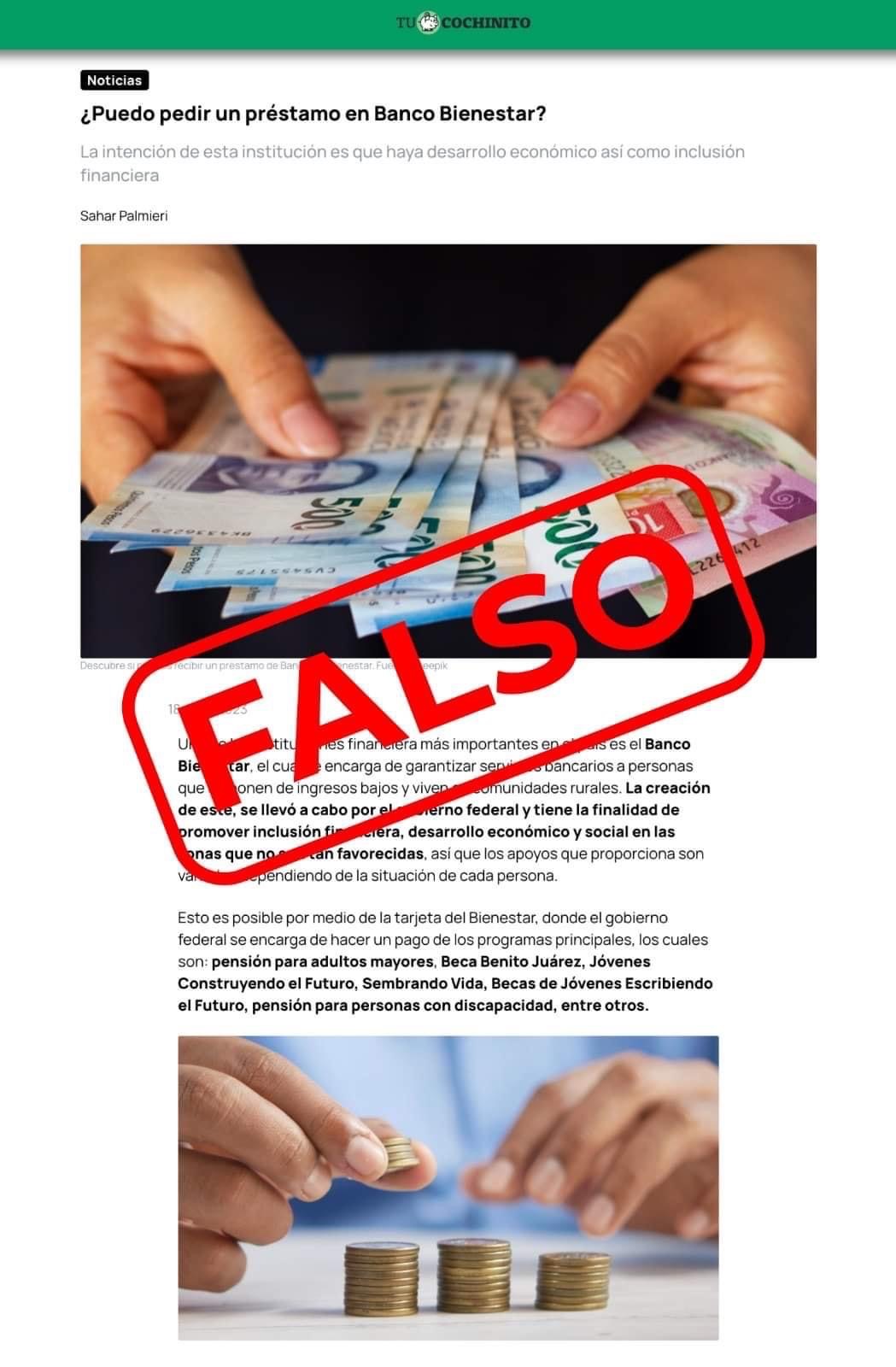 Bienestar informa sobre fraudes respecto a créditos