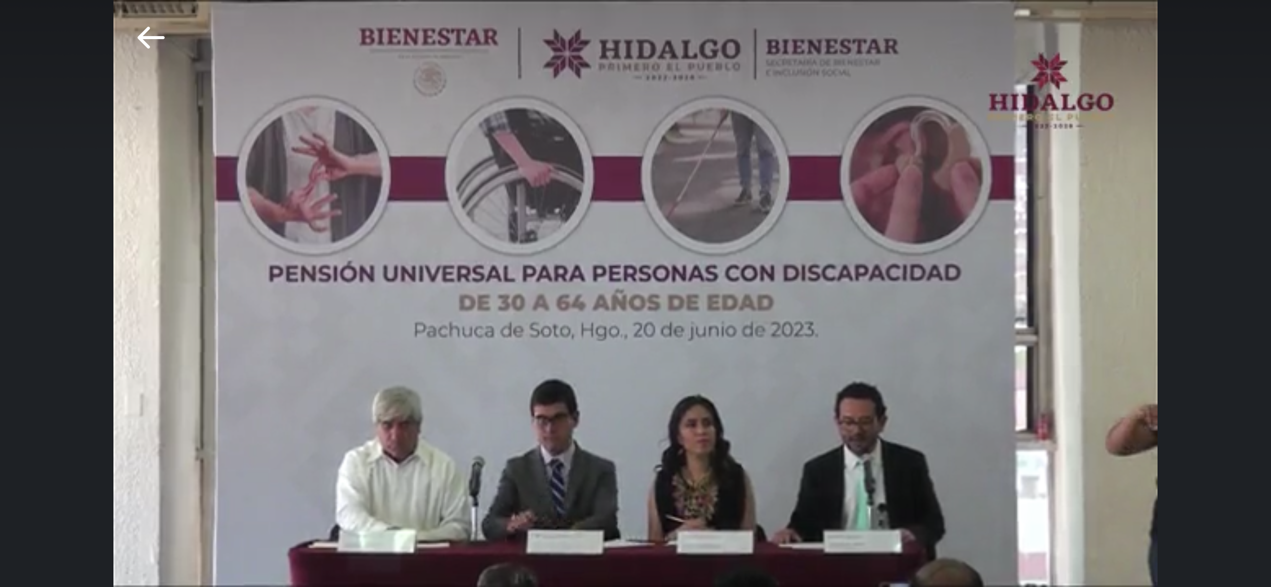 Pensión para personas con discapacidad será universal en Hidalgo