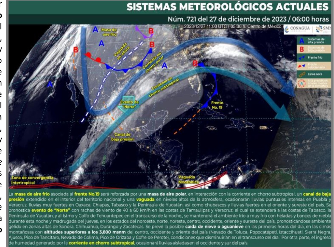 Hoy se esperan lluvias fuertes en Hidalgo