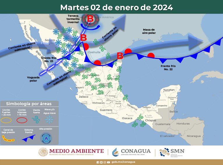 Pronostican nevadas en el noroeste y norte de México