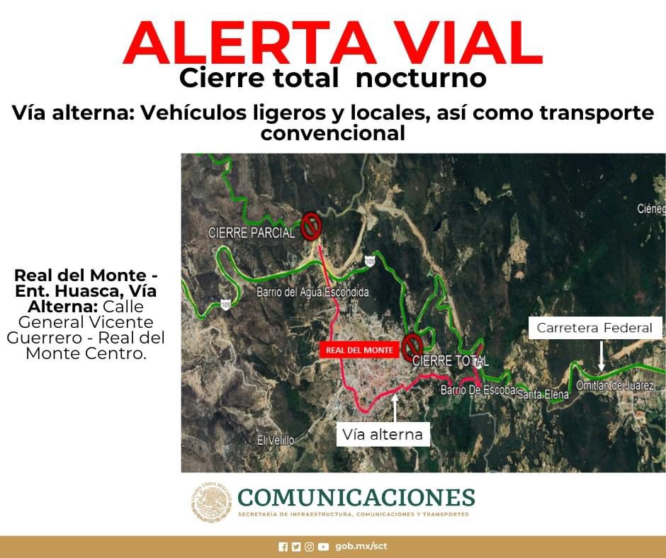 Alertan por cierre total de la carretera Pachuca- Huejutla