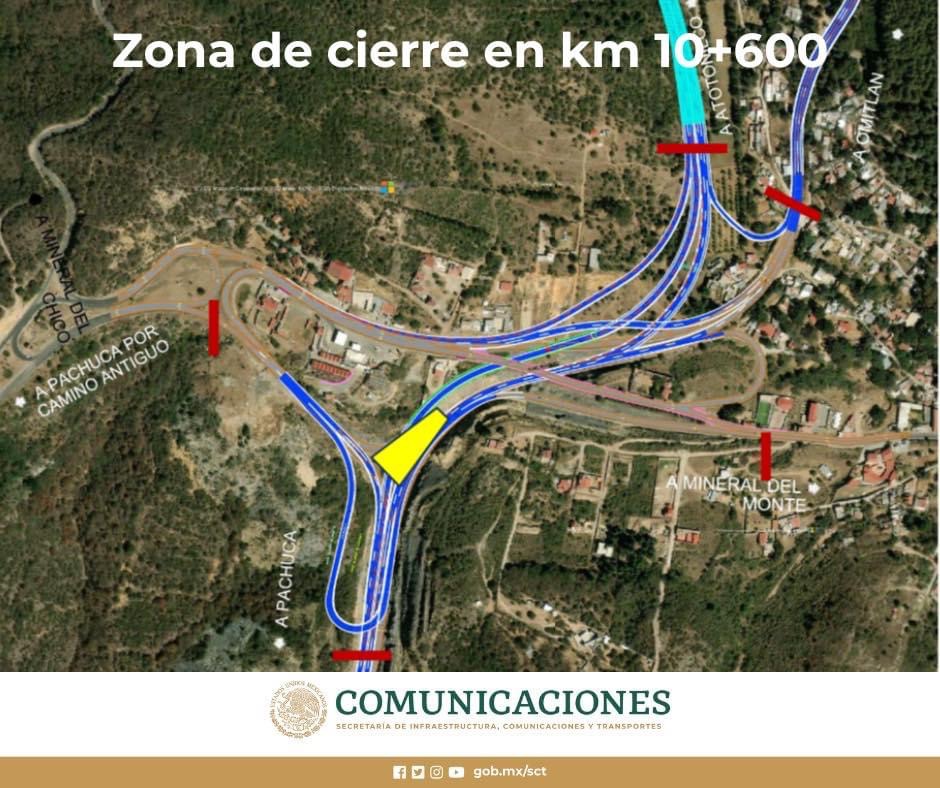 Cierres en la carretera federal Pachuca-Huejutla