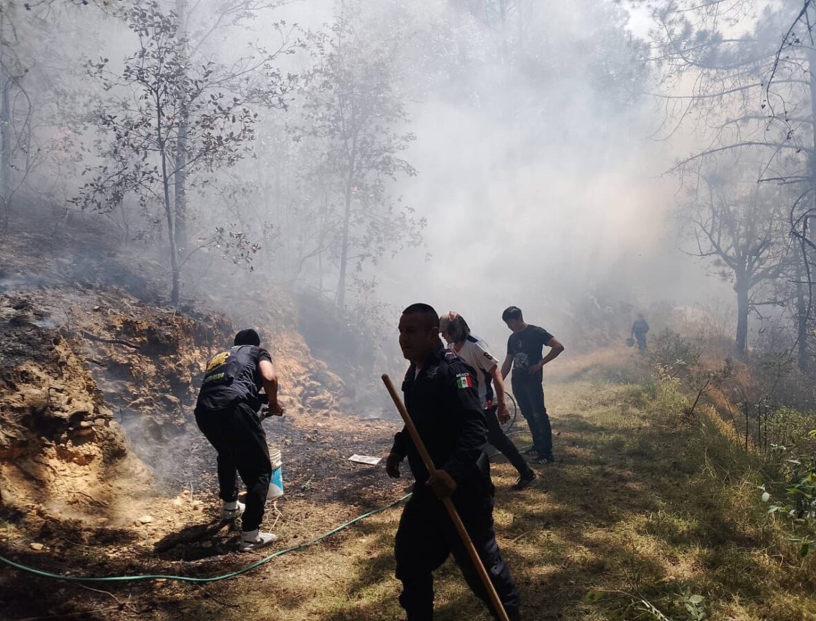 Se registra incendio forestal en límites de Lolotla y Molango, recomiendan mantenerse alerta