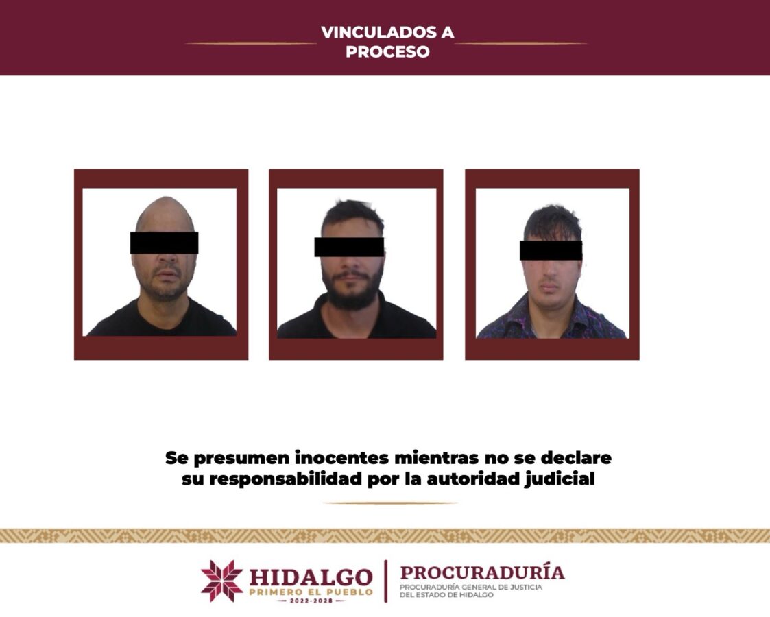 Vincula PGJEH a tres personas por asalto equiparado agravado y robo