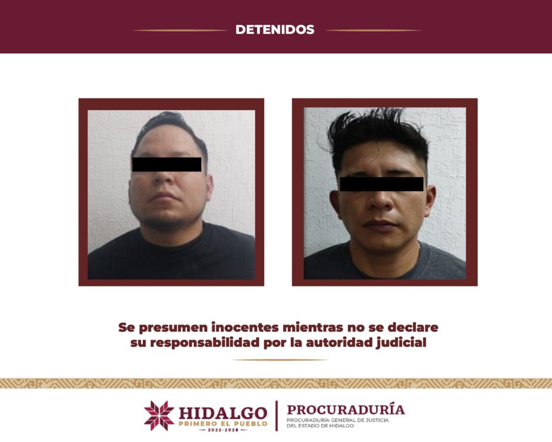 Detiene PGJEH a dos hombres por narcomenudeo