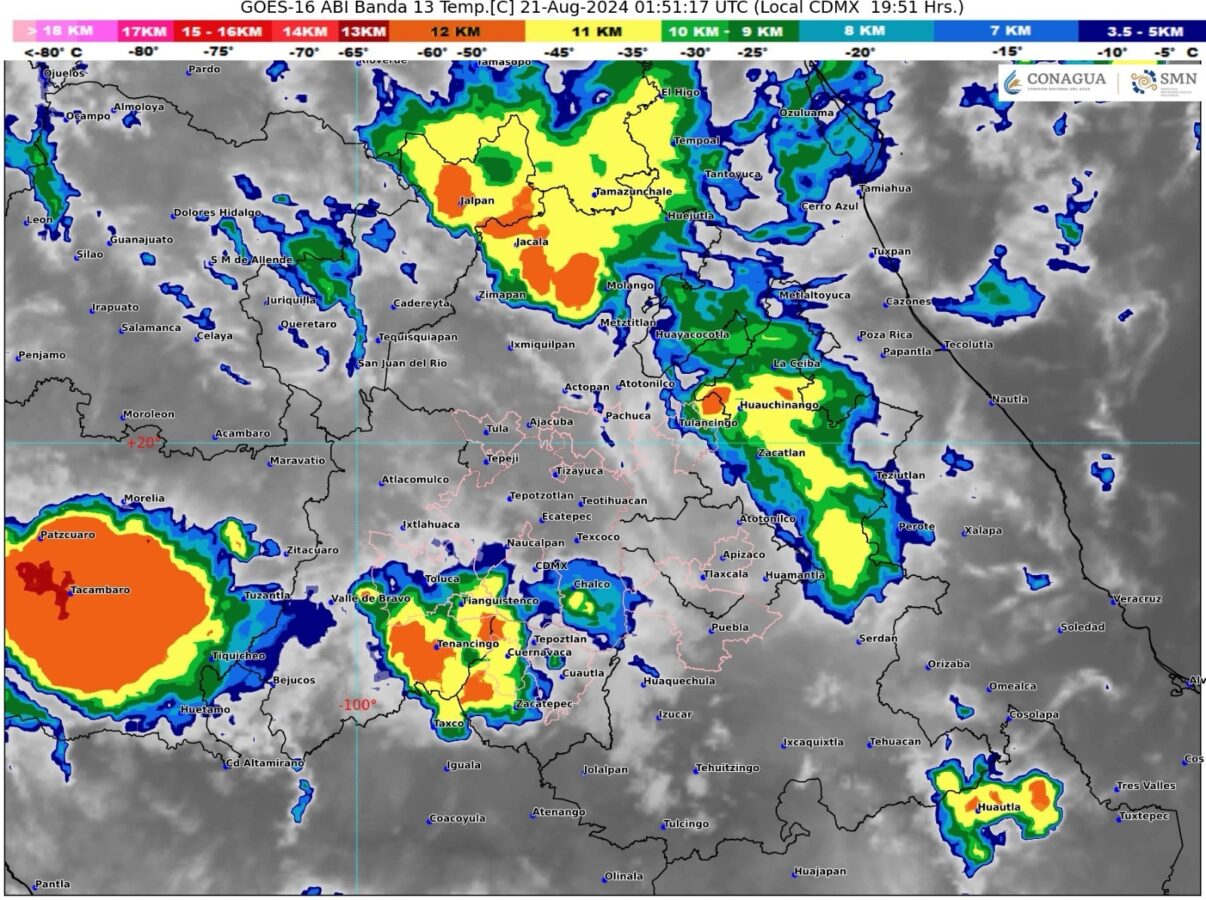 Pronostican para Hidalgo lluvias fuertes y temperaturas mínimas