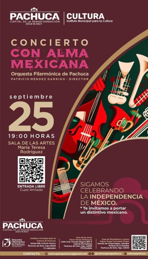 Ofrecerá Orquesta Filarmónica de Pachuca Concierto con Alma Mexicana