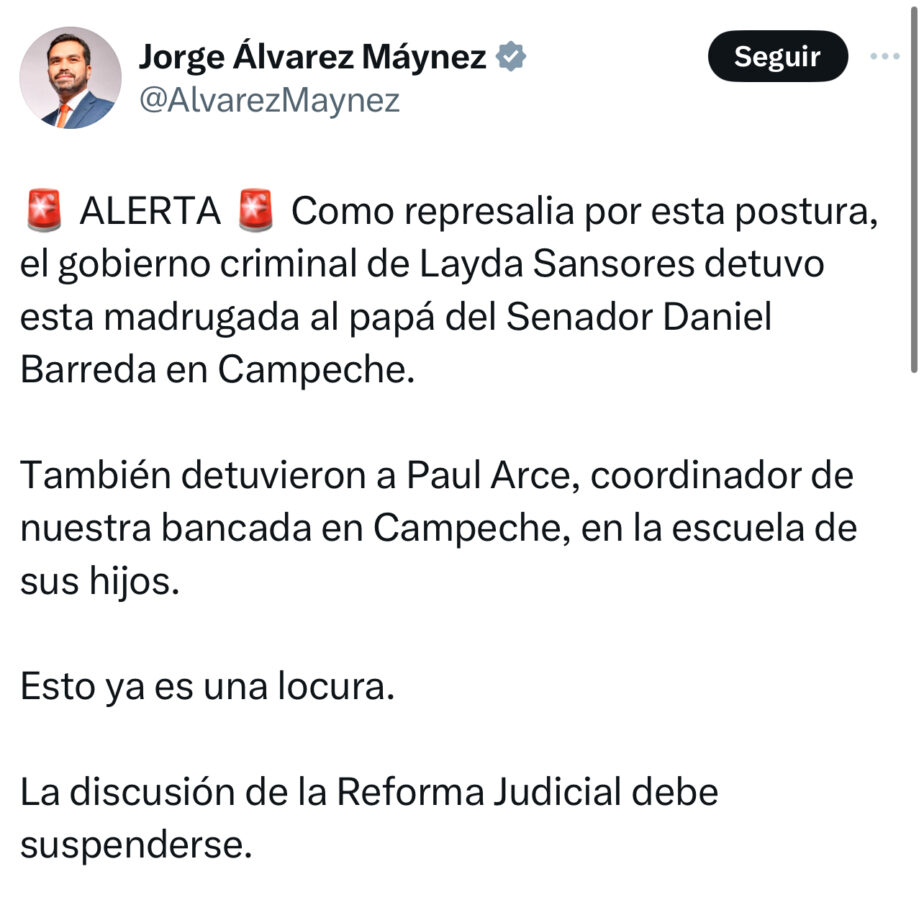 Discusión de la reforma judicial debe detenerse: Máynez