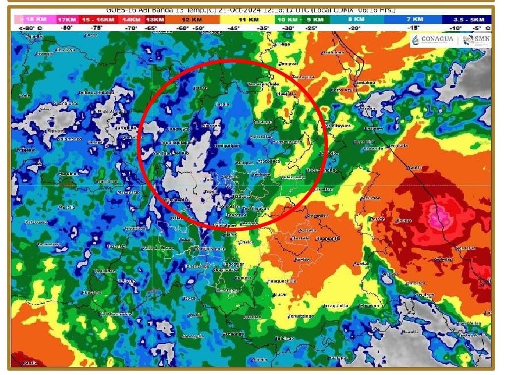 Pronostican para Hidalgo lluvias intensas de 50 a 75 mm