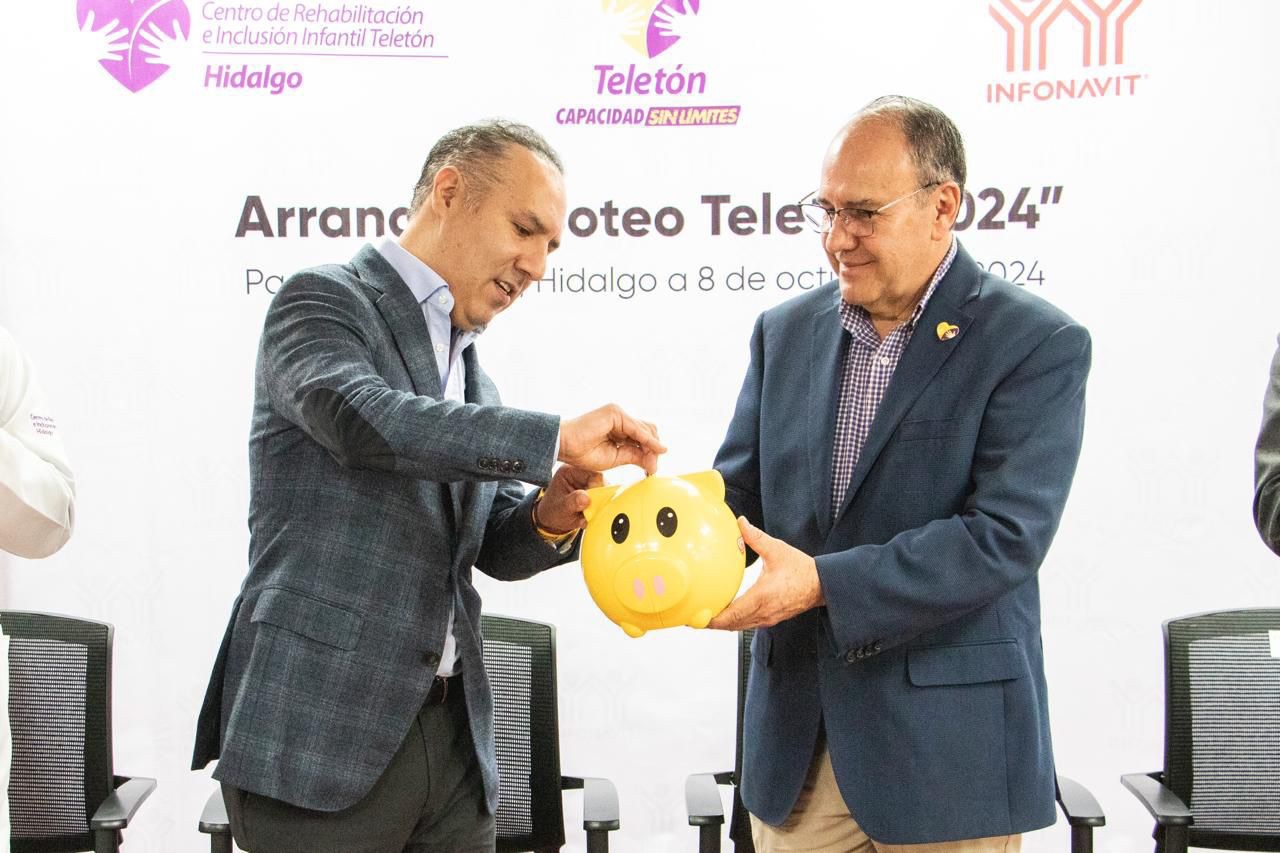 El Infonavit Hidalgo realizó el primer donativo al Teletón 2024 de toda la entidad