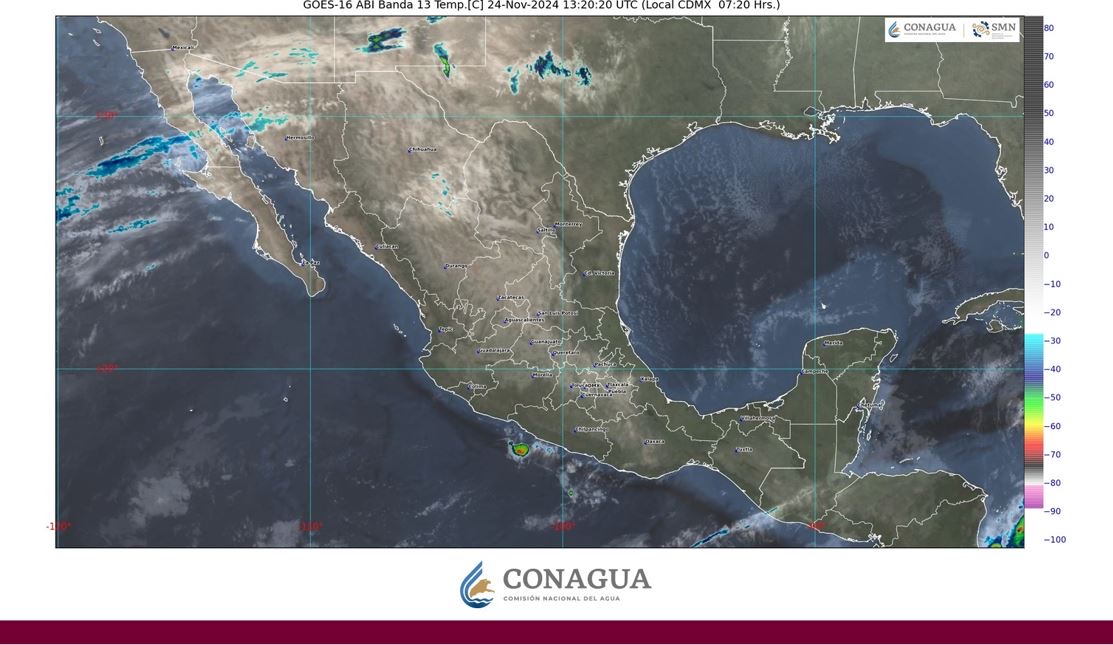 Temperaturas mínimas de -5 a 0ºC con heladas en zonas altas de Hidalgo.