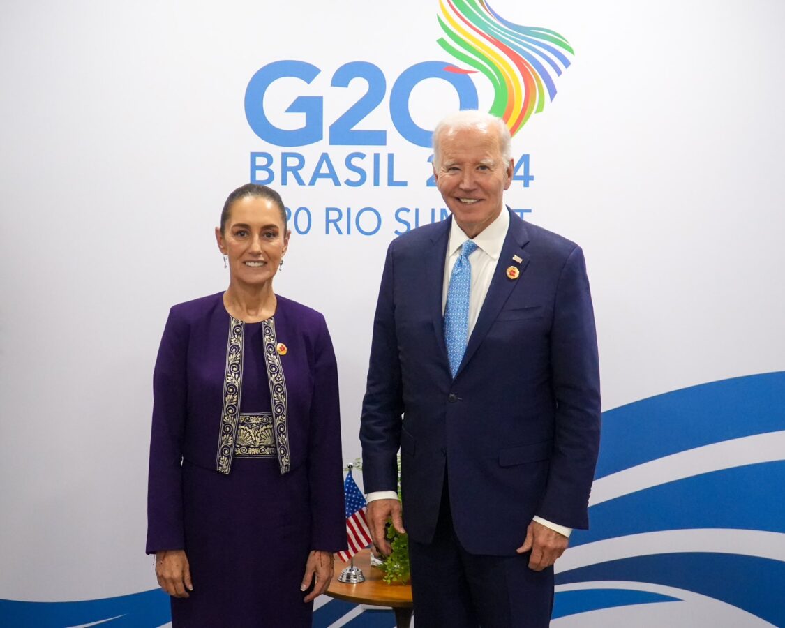 Sheinbaum y Biden dialogan en Brasil