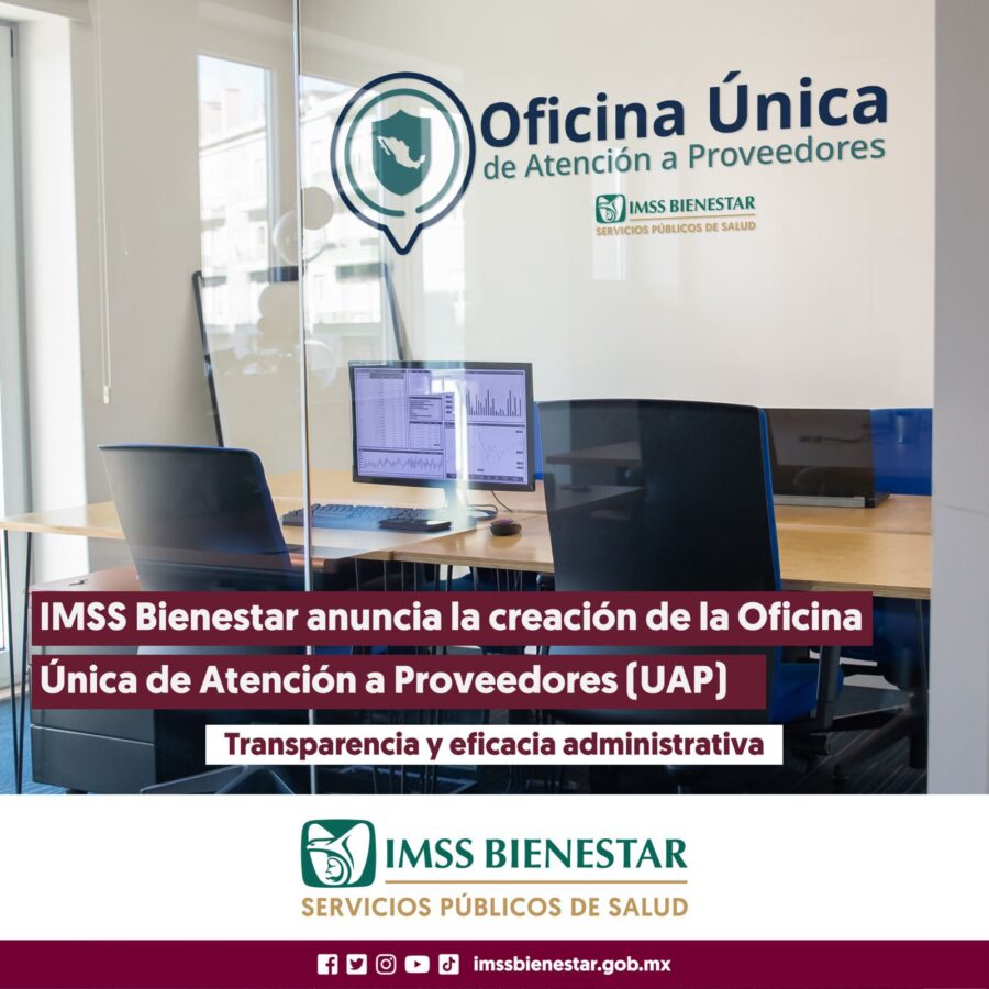 Anuncia IMSS Bienestar la creación de la Oficina Única de Atención a Proveedores