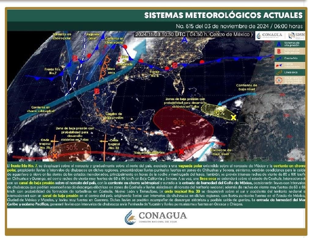 Prevén para Hidalgo intervalos de chubascos de 5 a 25 mm