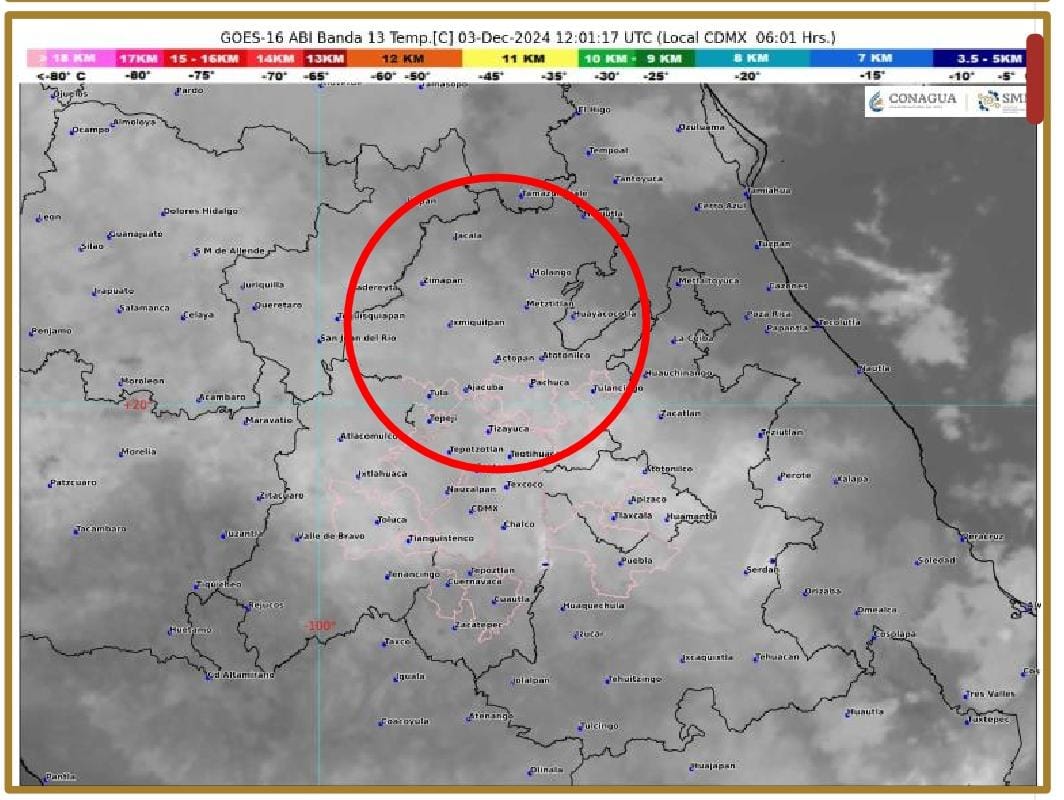 Prevén para Hidalgo temperaturas mínimas de -10 a -5 ⁰C y heladas en la sierra