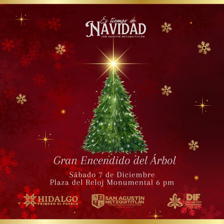 Anuncia San Agustín Metzquititlán encendido del Árbol de Navidad