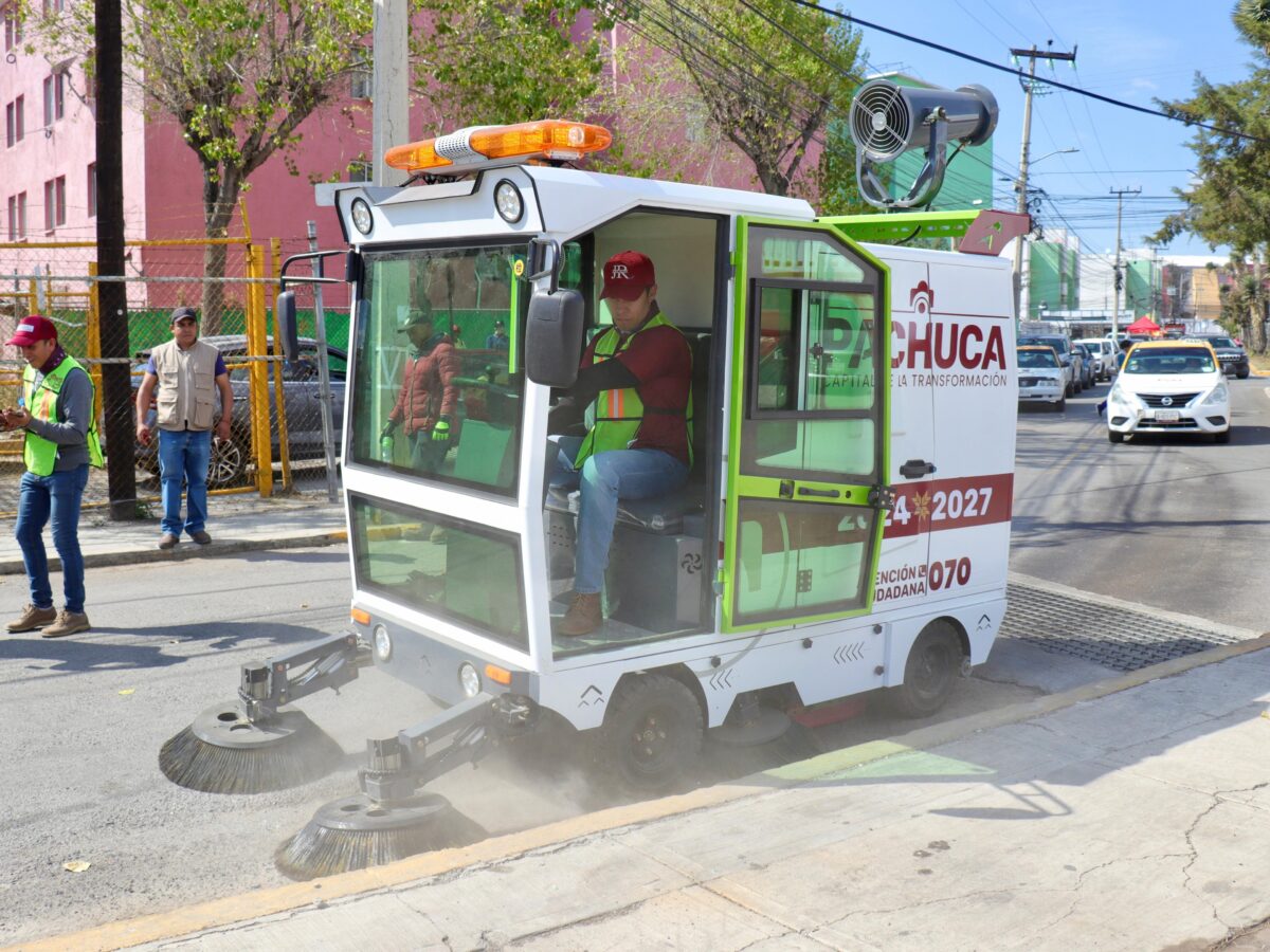 Barredoras eléctricas limpiarán las calles de Pachuca