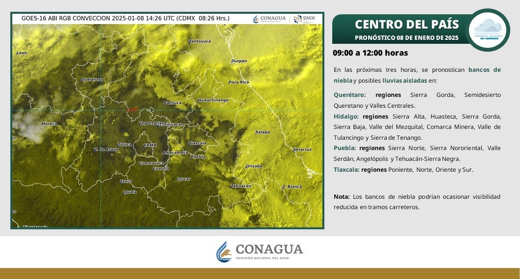 Temperaturas de -5 a 0 grados en zonas serranas de Hidalgo