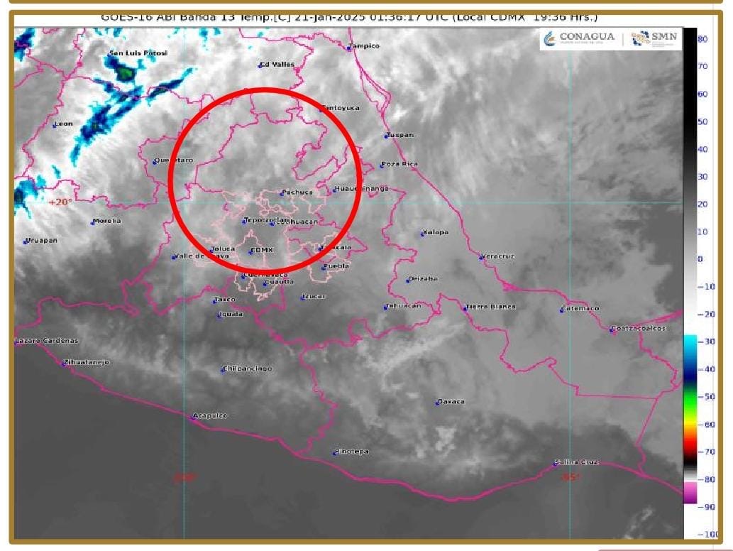 Frente frío mantiene temperaturas de -5 a 0 ⁰C en Hidalgo