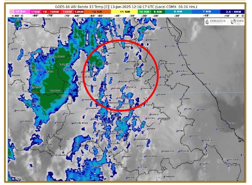 Temperatura mínima para Hidalgo de 0 a 5⁰C en zonas altas