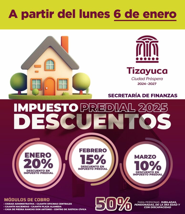 Implementa Tizayuca descuentos en el pago predial