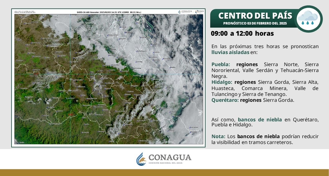 Prevén temperatura mínima de 0 a 5 grados Celsius en zonas de Hidalgo