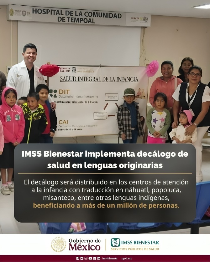 Implementa IMSS Bienestar decálogo de salud en lenguas originarias