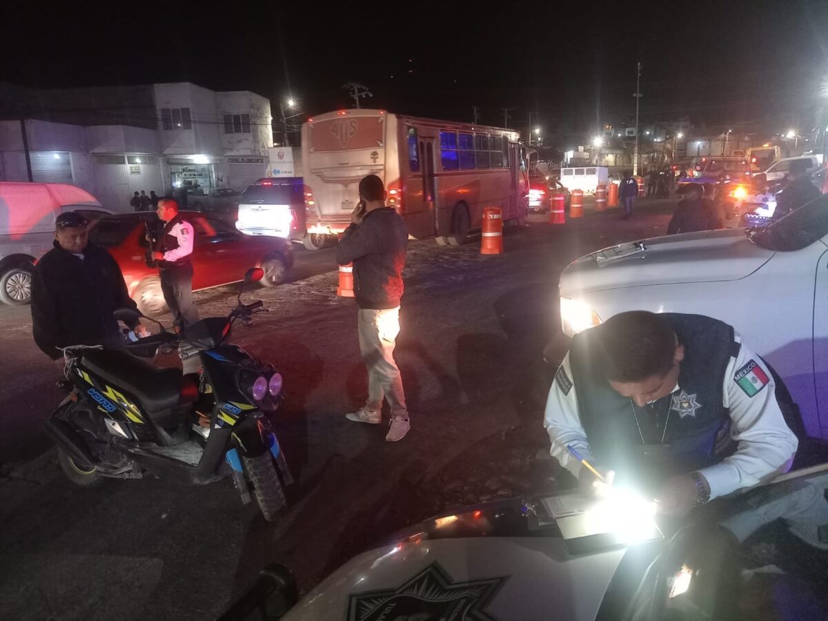 Aseguran 5 motocicletas y remiten un vehículo al corralón durante Operativo “Tulancingo Seguro”