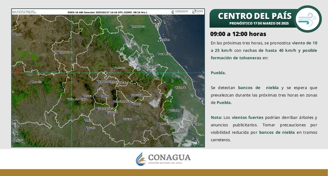 Prevén para Hidalgo temperatura mínima de -5 a 0 ⁰C con heladas en zonas montañosas