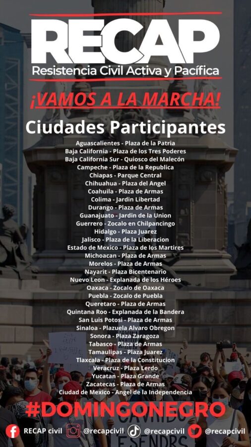 Convocan a Marcha Nacional “Domingo Negro”