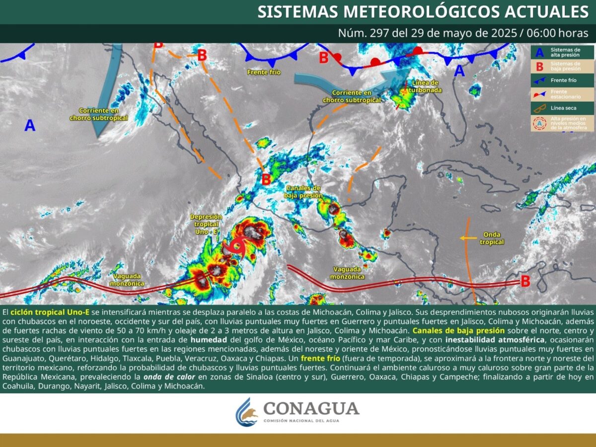 Lluvias fuertes en el occidente, centro, sur y sureste