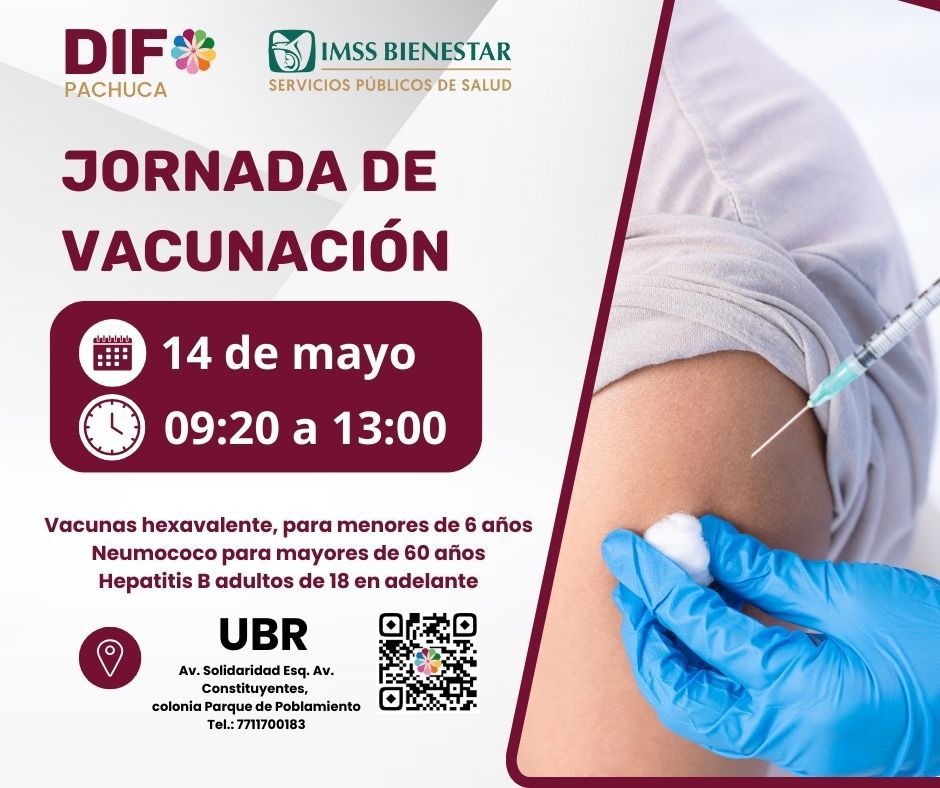 Invita DIF Pachuca a Jornada de vacunación