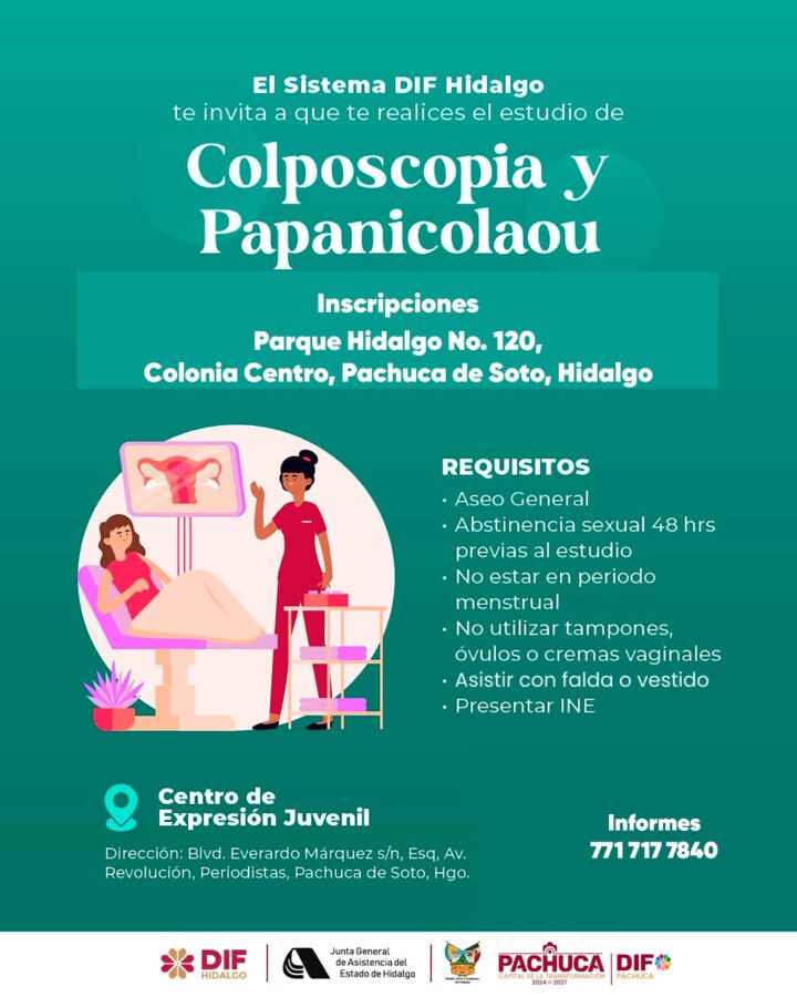 Ofrece DIF Pachuca estudios de Papanicolaou y Colposcopia gratuitos