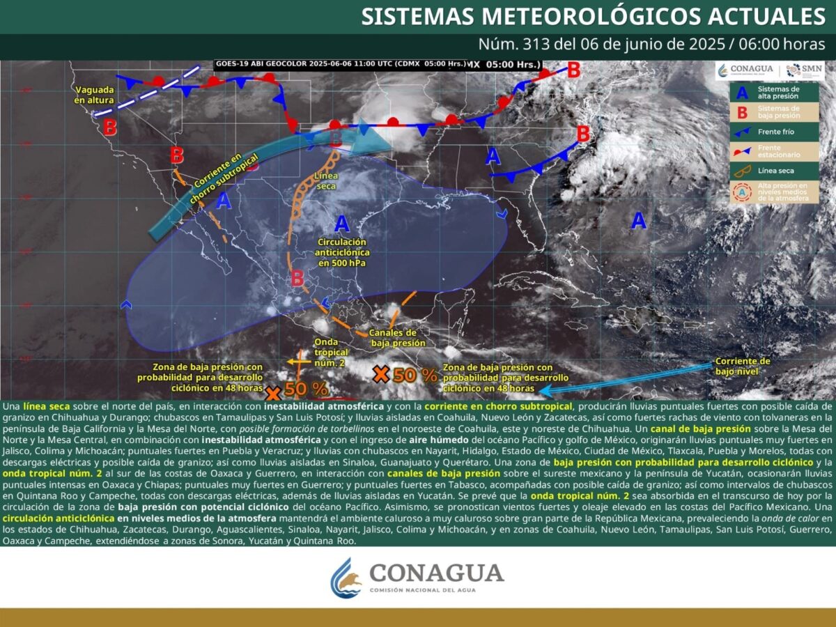Anuncian para Hidalgo intervalos de chubascos de 5 a 25 mm
