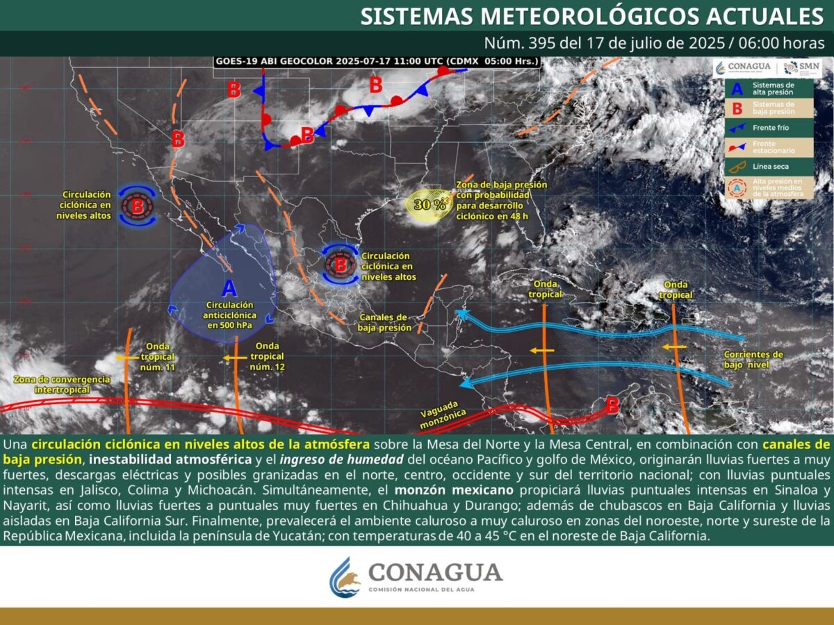 Pronostican para Hidalgo chubascos y lluvias fuertes