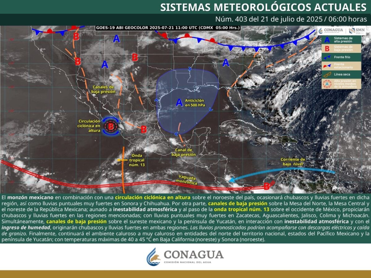 Pronostican para Hidalgo intervalos de chubascos