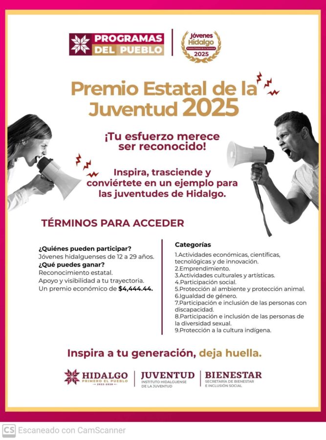 Premio Estatal de la Juventud Hidalgo 2025