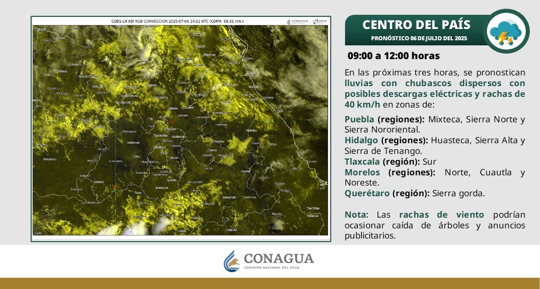 Pronostican para Hidalgo lluvias puntuales fuertes