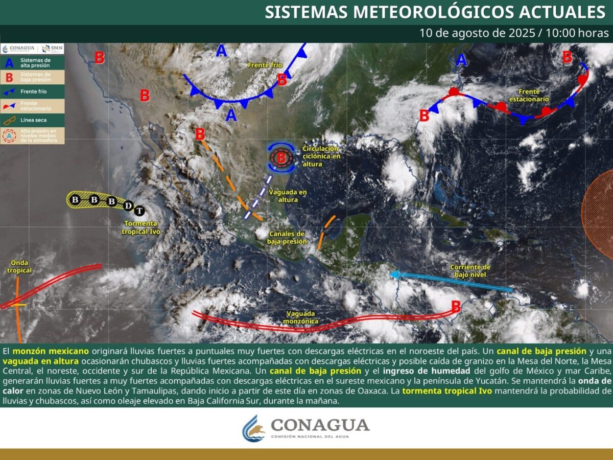 Pronostican para Hidalgo chubascos con lluvias puntuales fuertes de 25 a 50 mm