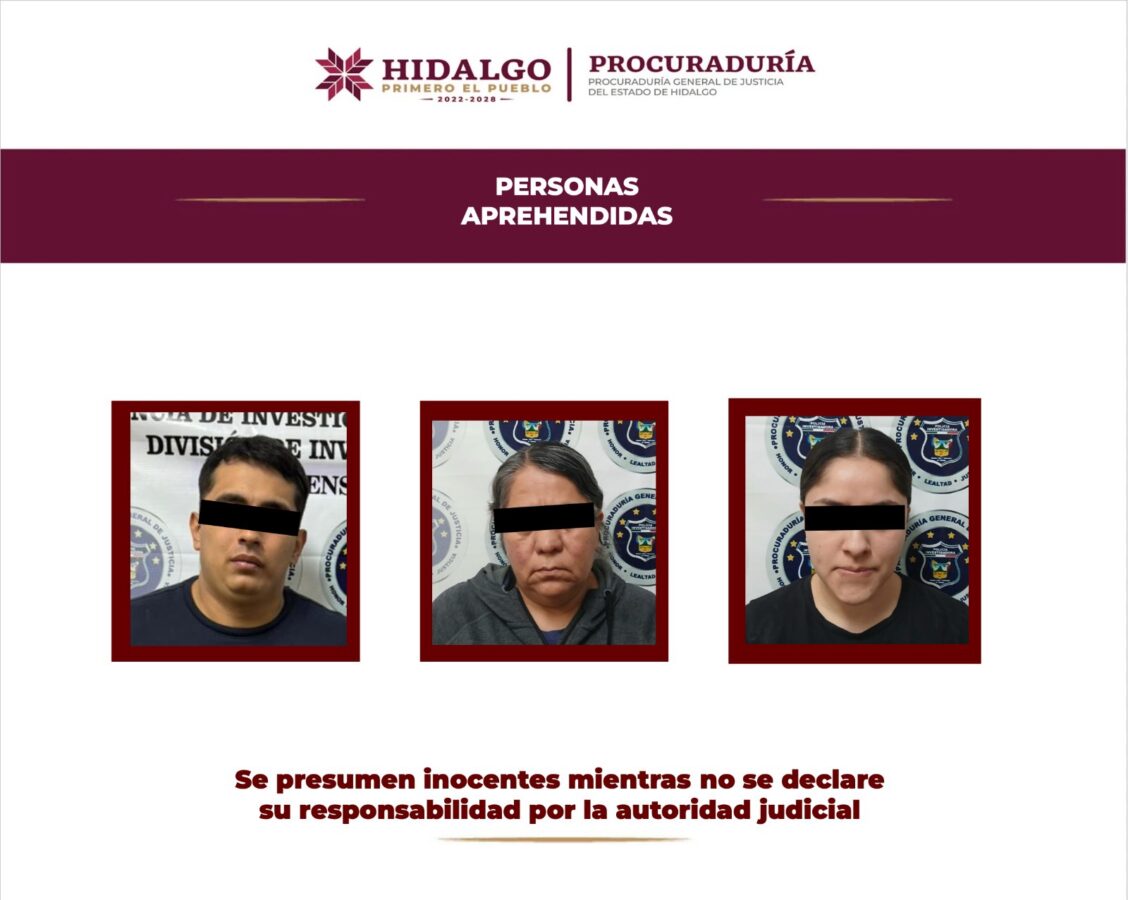 Tres objetivos prioritarios detenidos en Hidalgo 