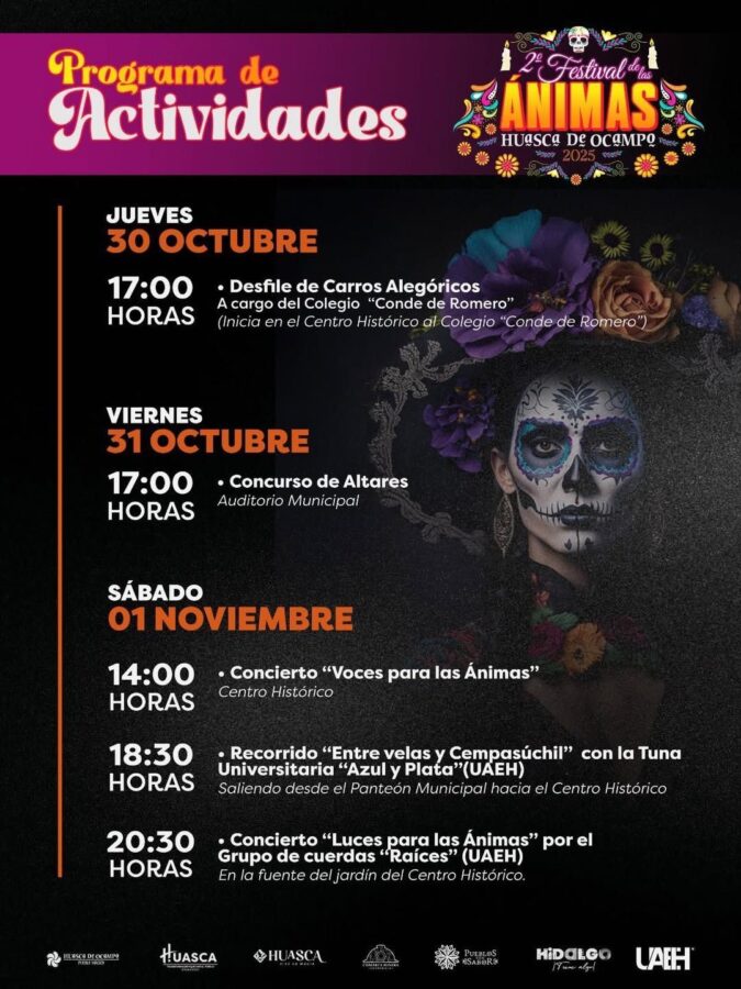 Organiza Huasca segunda edición del Festival de las Ánimas