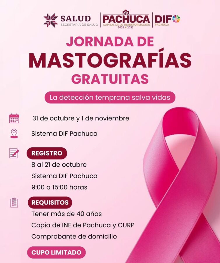 Realiza Pachuca Jornada de Mastografías Gratuitas