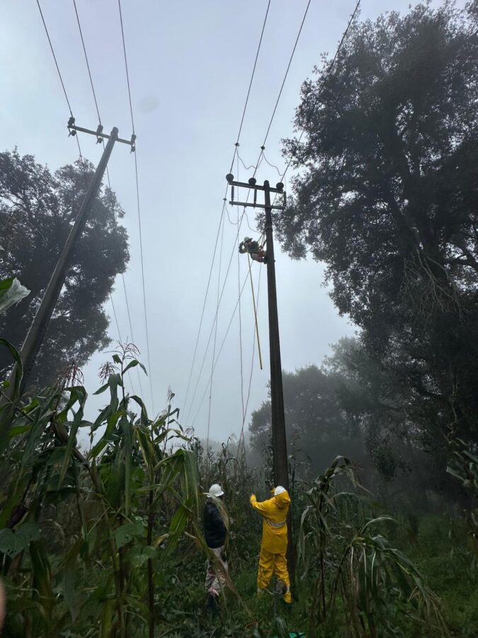 Avanza restablecimiento eléctrico en  estados afectados por lluvias.
