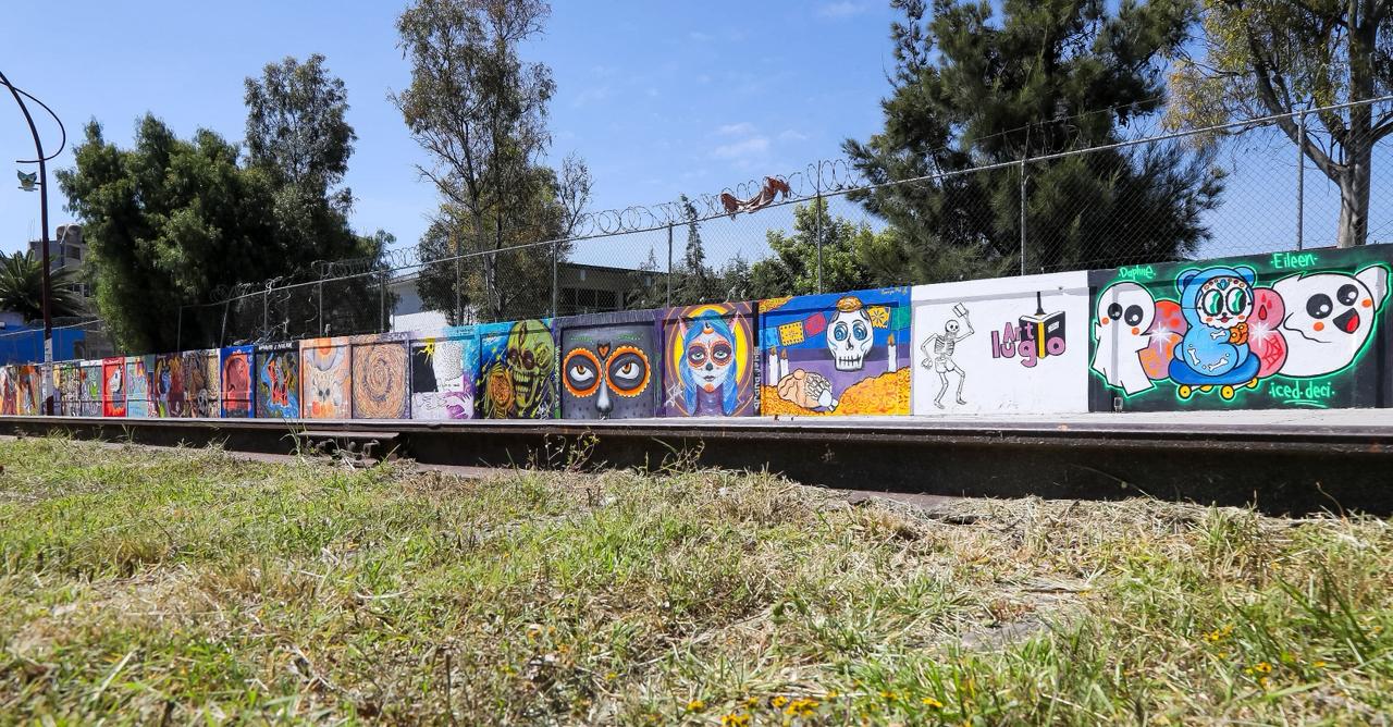 Celebra Pachuca el arte urbano con murales del Día de Muertos