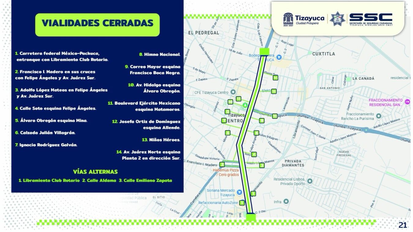 Anuncia Tizayuca operativo vial y de seguridad para el Desfile Conmemorativo del 115 Aniversario de la Revolución Mexicana